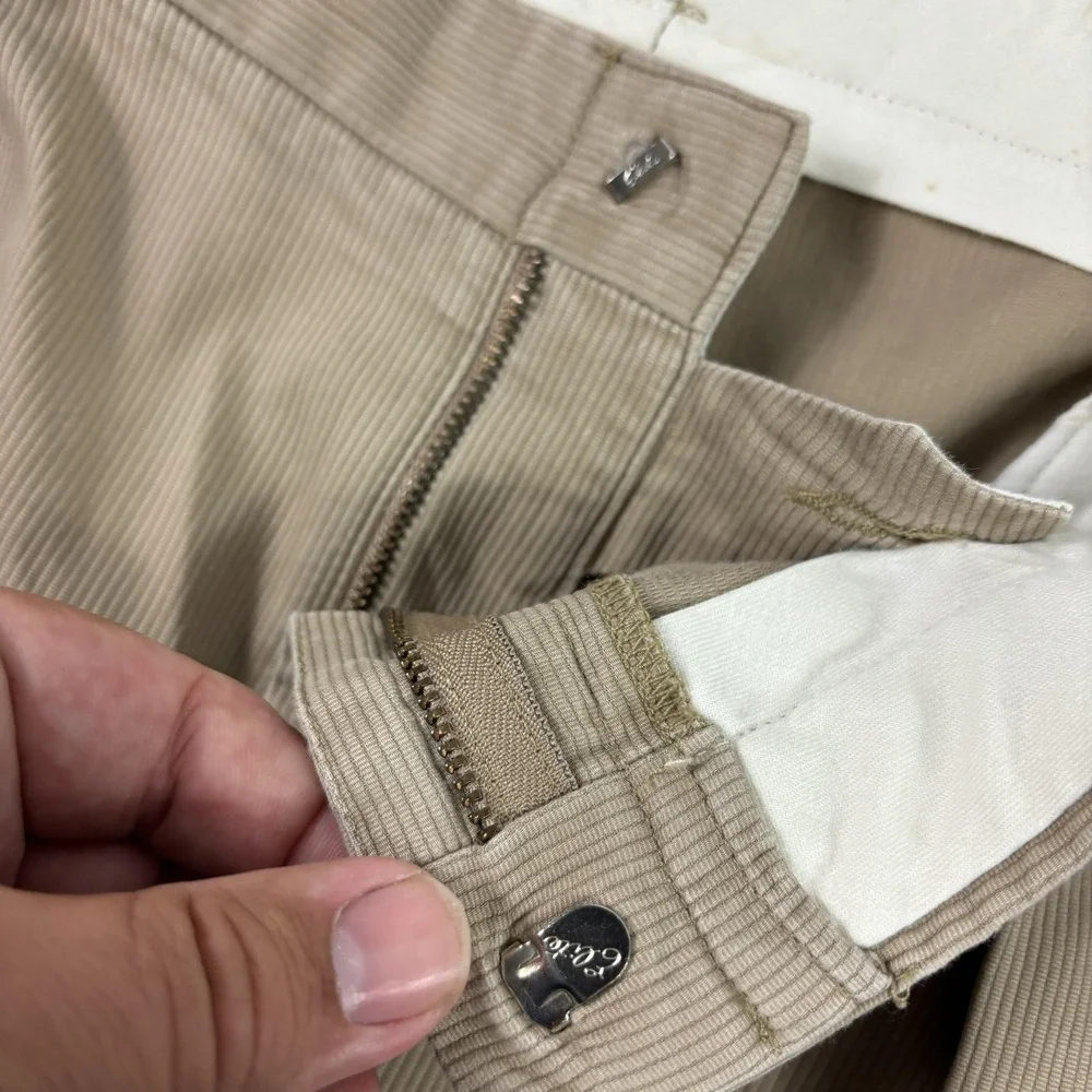Vintage Polo Ralph‎ Lauren Dress Pants Mens 40x32 Beige Corduroy Pleated Cuffed